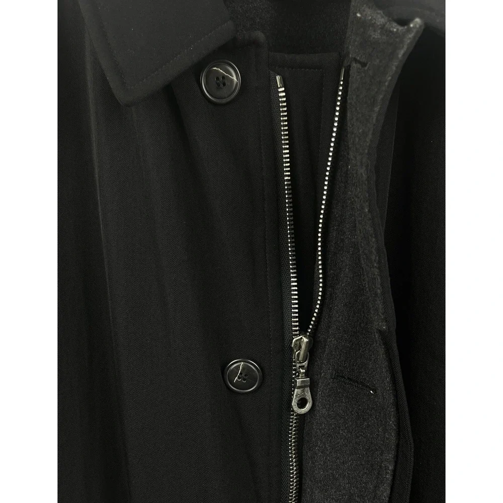 Hugo Boss Coat Mens 54 XL Black Wool Blend SIMA-W Made Portugal Detachable Liner
